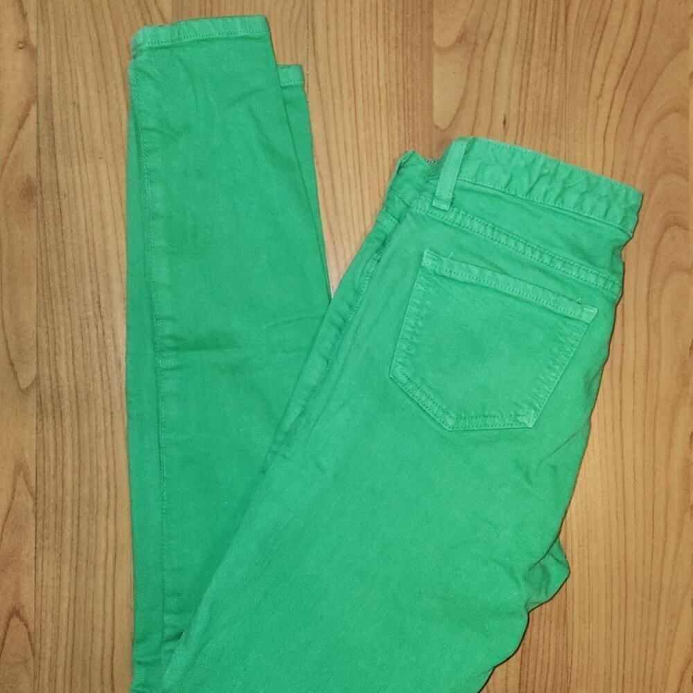 Kate Spade Bright Green Play Hooky Perry Street Denim Capris || Sz 27 GUC - Picture 4 of 15